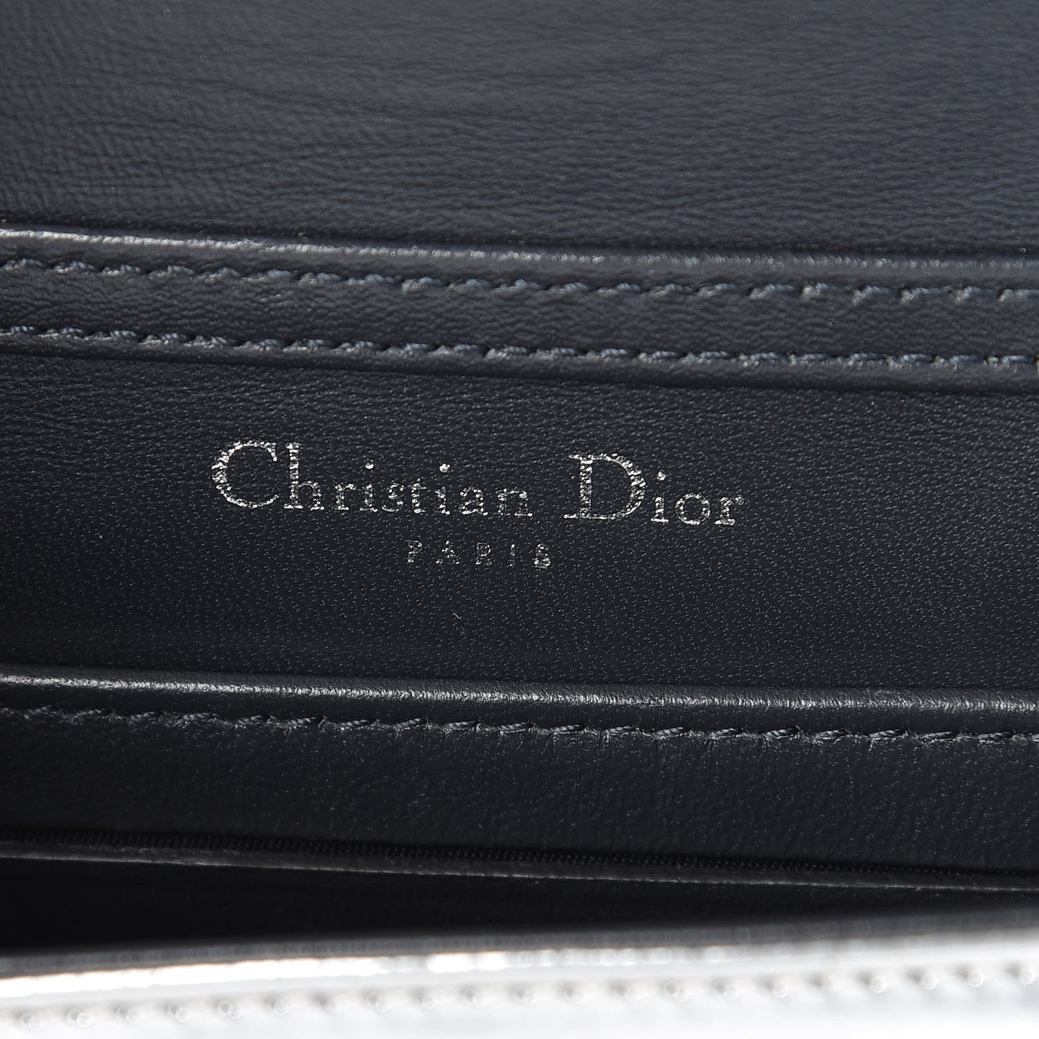 Christian Dior Metallic Patent Micro-Cannage Baby Diorama Flap Bag Silver 6 of 12