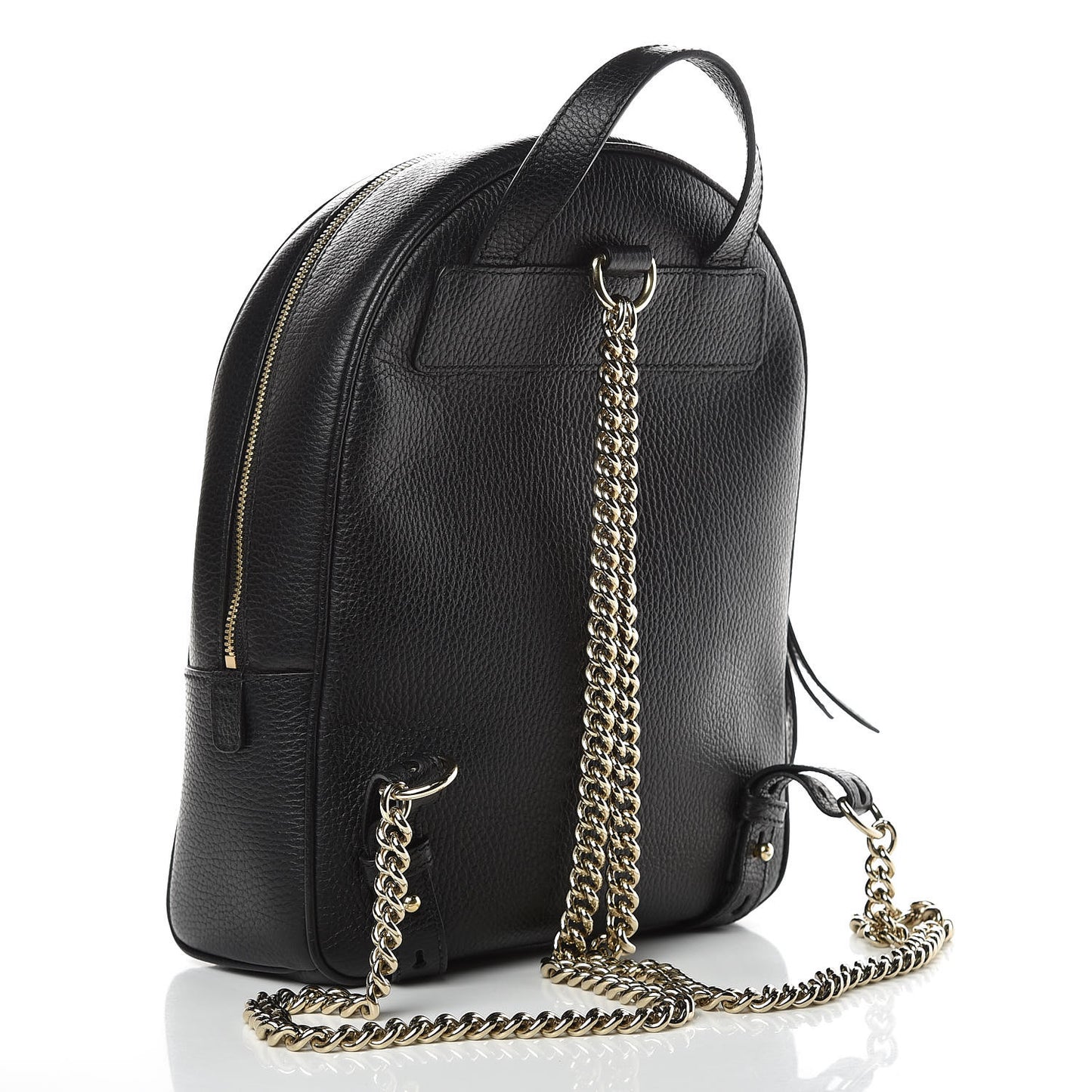 Pebbled Calfskin Soho Chain Backpack Black