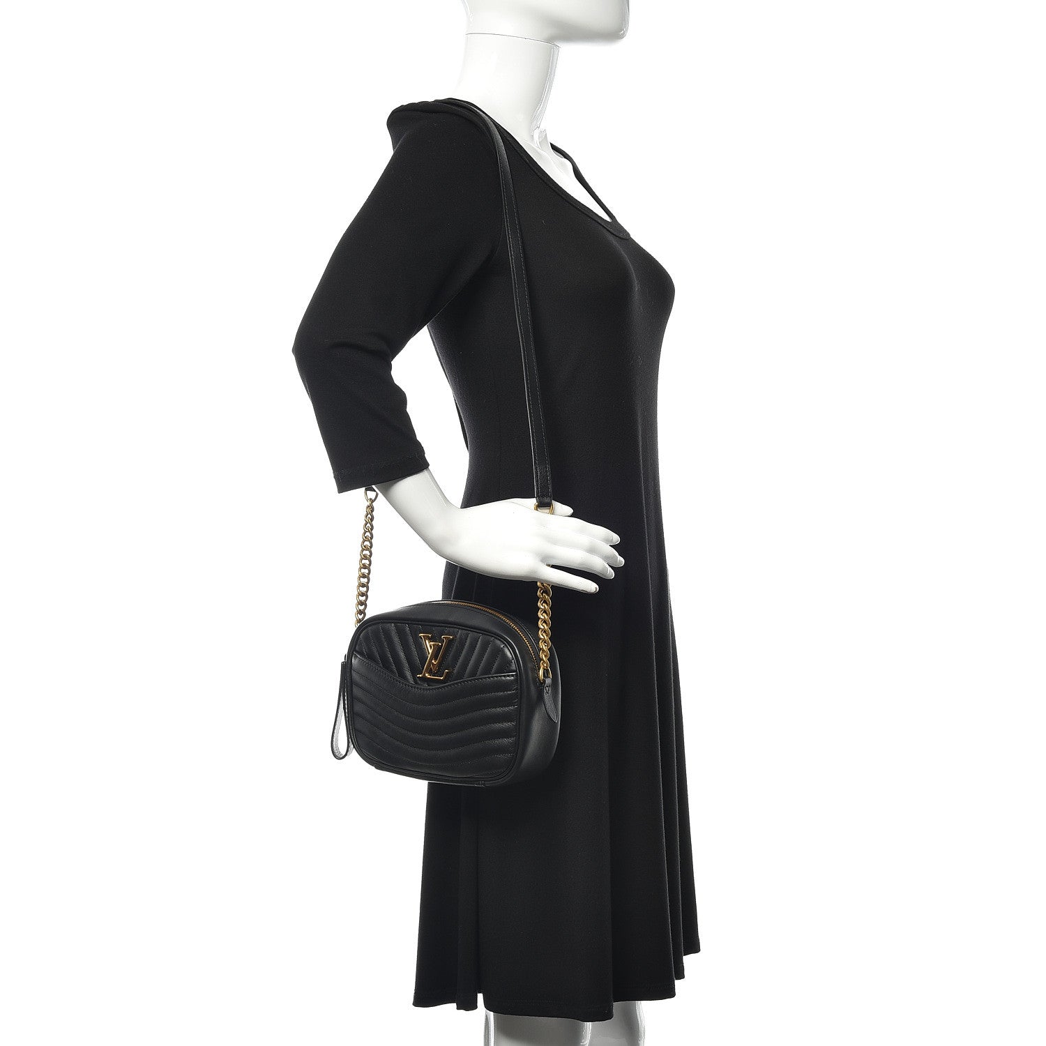 Louis Vuitton Calfskin New Wave Camera Bag Black 2 of 10