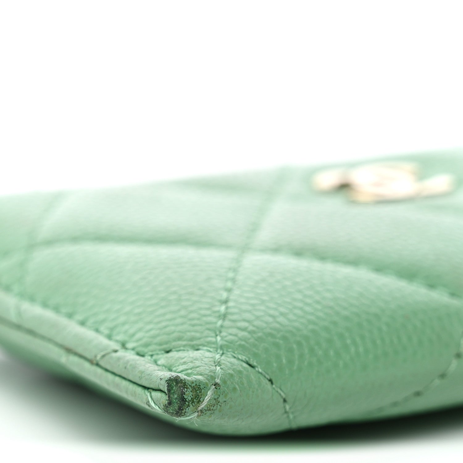 Chanel Caviar Quilted Card Holder Green 11 of 12