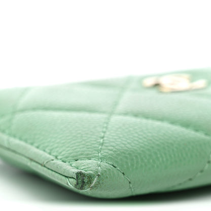 Chanel Caviar Quilted Card Holder Green 11 of 12