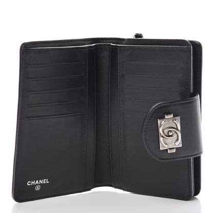 Chanel Lambskin Quilted Boy Large Zip Pocket Wallet Black 5 of 10