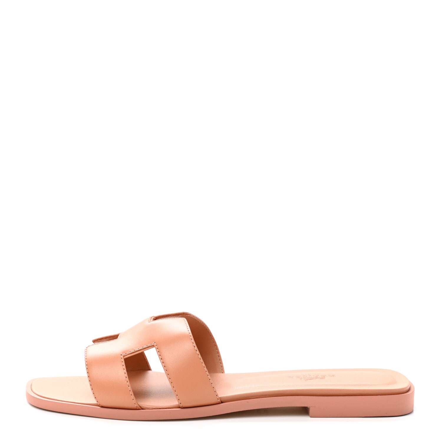 Hermes Box Calfskin Oran Sandals 37 Granit Rose 1 of 9