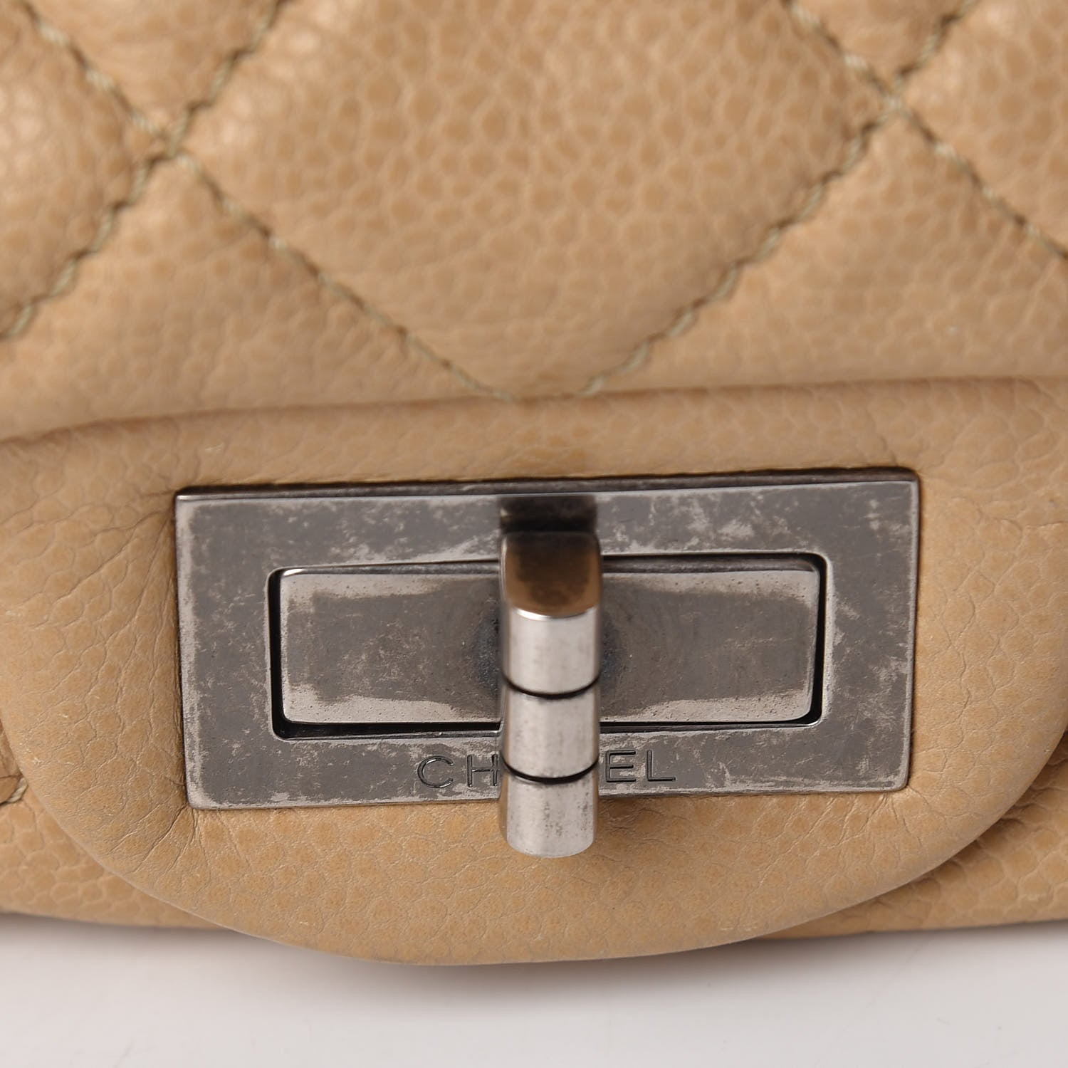 Chanel Caviar Quilted Jumbo Reissue Messenger Flap Beige 19 of 19