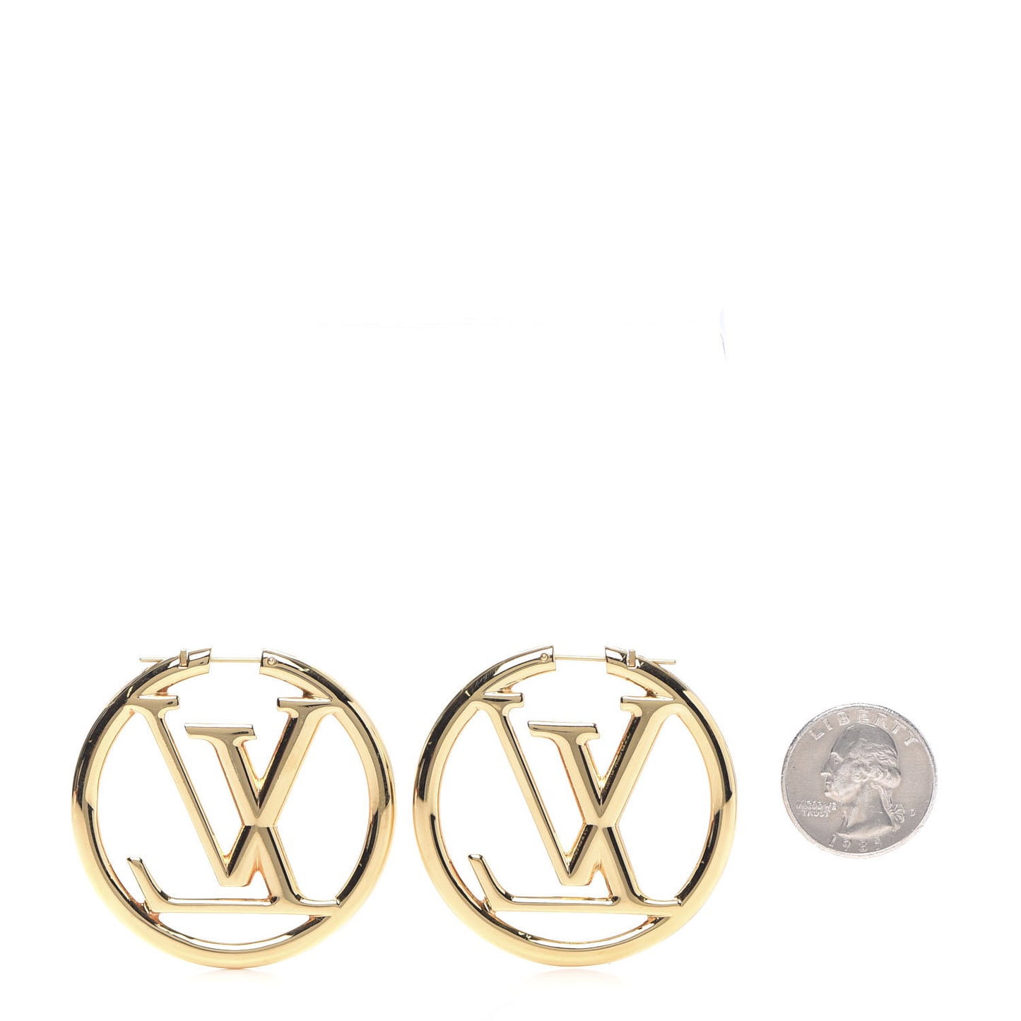Metal Louise Hoop Earrings Gold