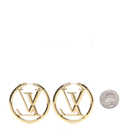 Louis Vuitton Metal Louise Hoop Earrings Gold 2 of 4