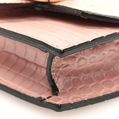 Jimmy Choo Calfskin Crocodile Embossed Mini Paris Crossbody Blush 8 of 8