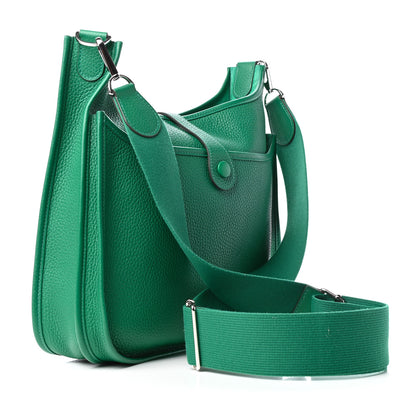 Hermes Taurillon Clemence Evelyne III PM Vert Vertigo 3 of 10