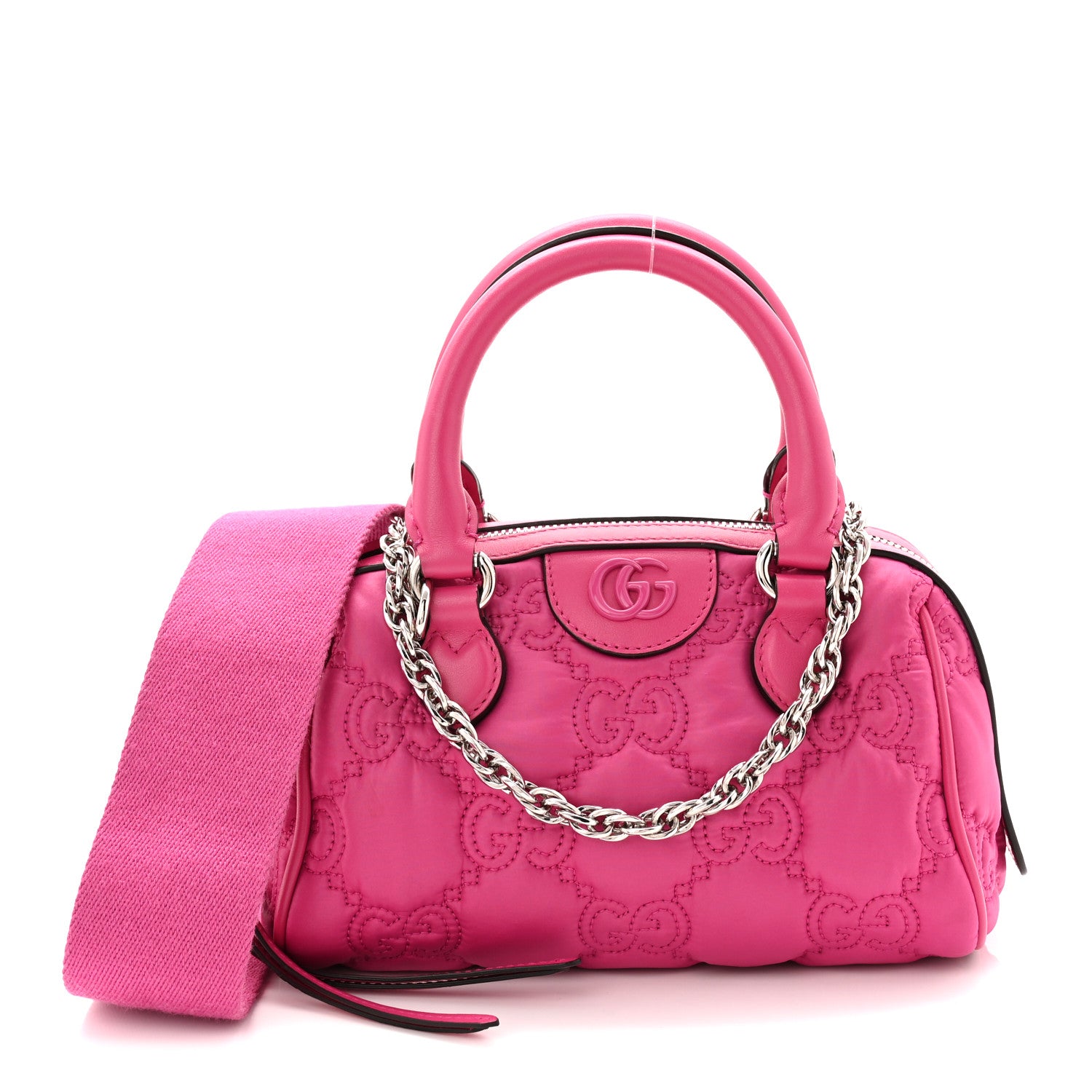 Gucci Nylon Calfskin Enamel GG Matelasse Mini Bowler Bag Lovely 1 of 10