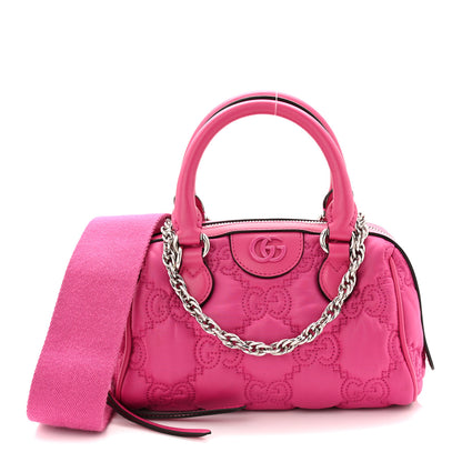 Gucci Nylon Calfskin Enamel GG Matelasse Mini Bowler Bag Lovely 1 of 10