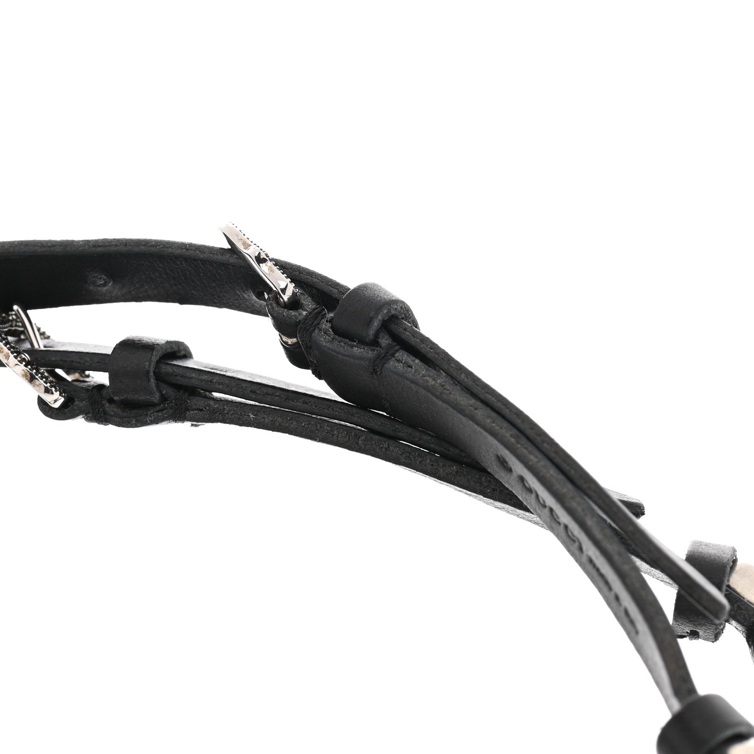 Gucci Calfskin Feline Head Double Strap Choker Black 5 of 5