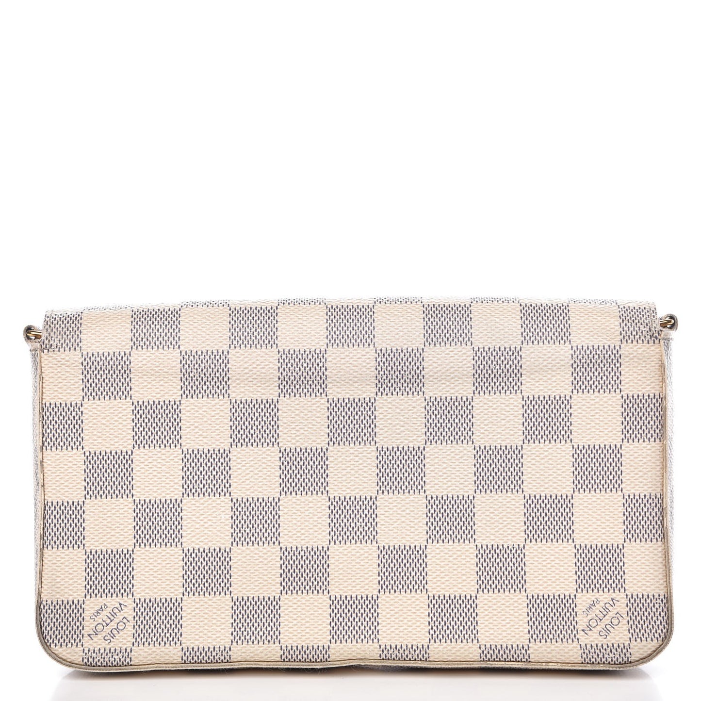 Damier Azur Pochette Felicie Chain Wallet Rose Ballerine