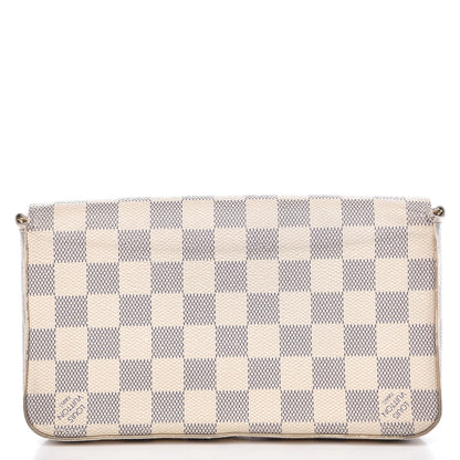 Louis Vuitton Damier Azur Pochette Felicie Chain Wallet Rose Ballerine 12 of 14