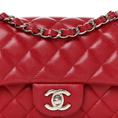 Chanel Caviar Quilted Mini Rectangular Flap Red 8 of 10
