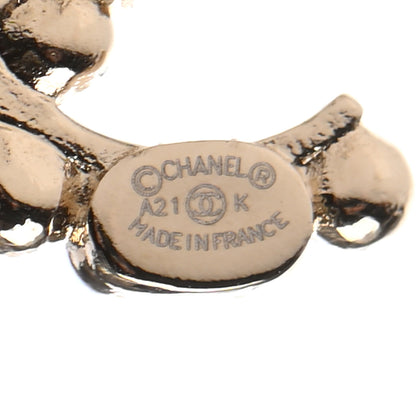 Chanel Crystal CC Earrings Gold 4 of 4