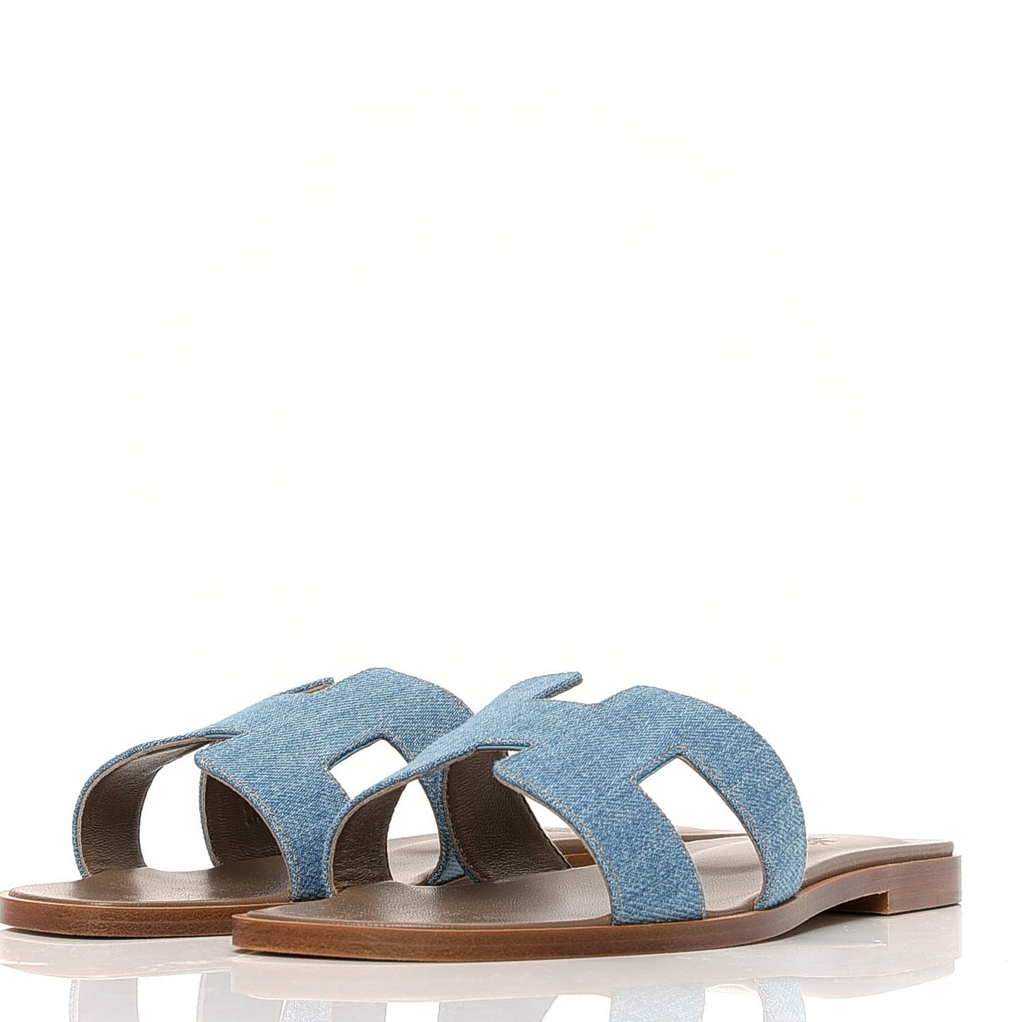 Denim Canvas Oran Sandals 39 Bleu Clair