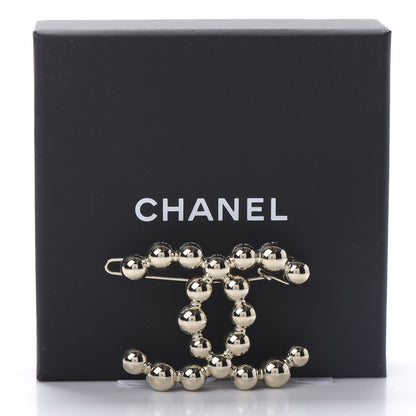 Chanel Metal Beaded CC Hair Clip Gold 4 of 4