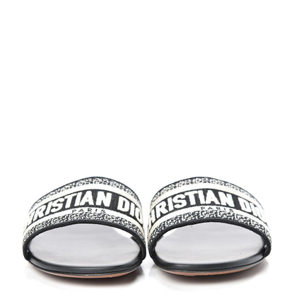 Christian Dior Canvas Embroidered Dway Mules Slide Sandals 40 Deep Blue 2 of 11