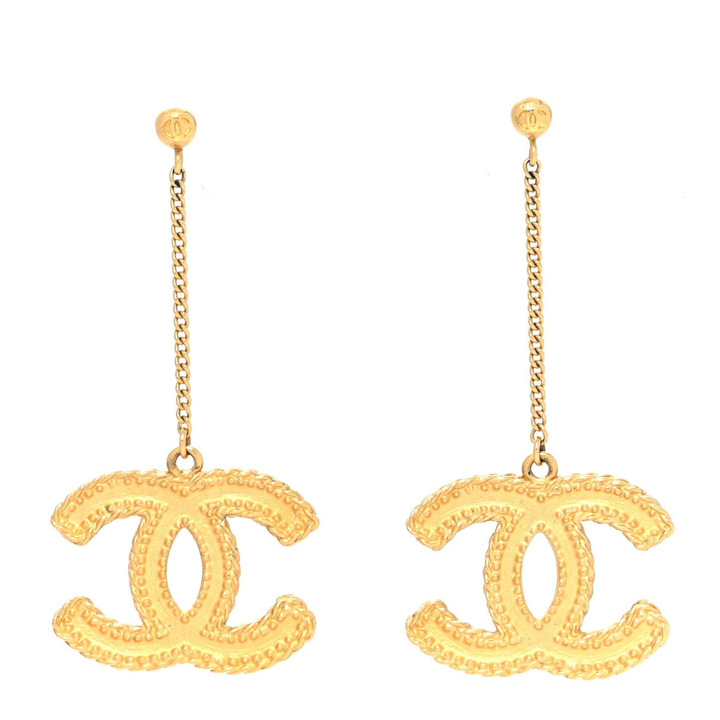 CC Drop Earrings Matte Gold