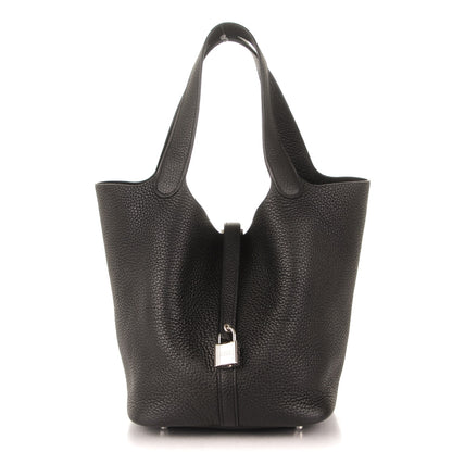 Hermes Taurillon Clemence Picotin Lock 22 MM Black 1 of 7