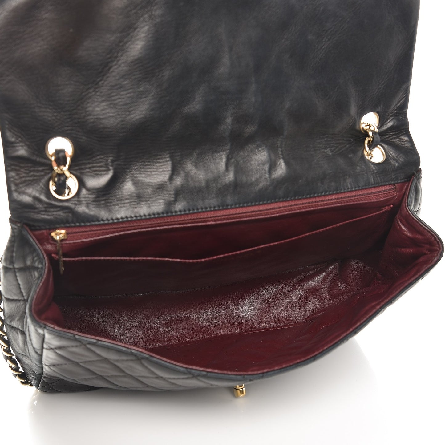 Lambskin Quilted Maxi Single Flap Black