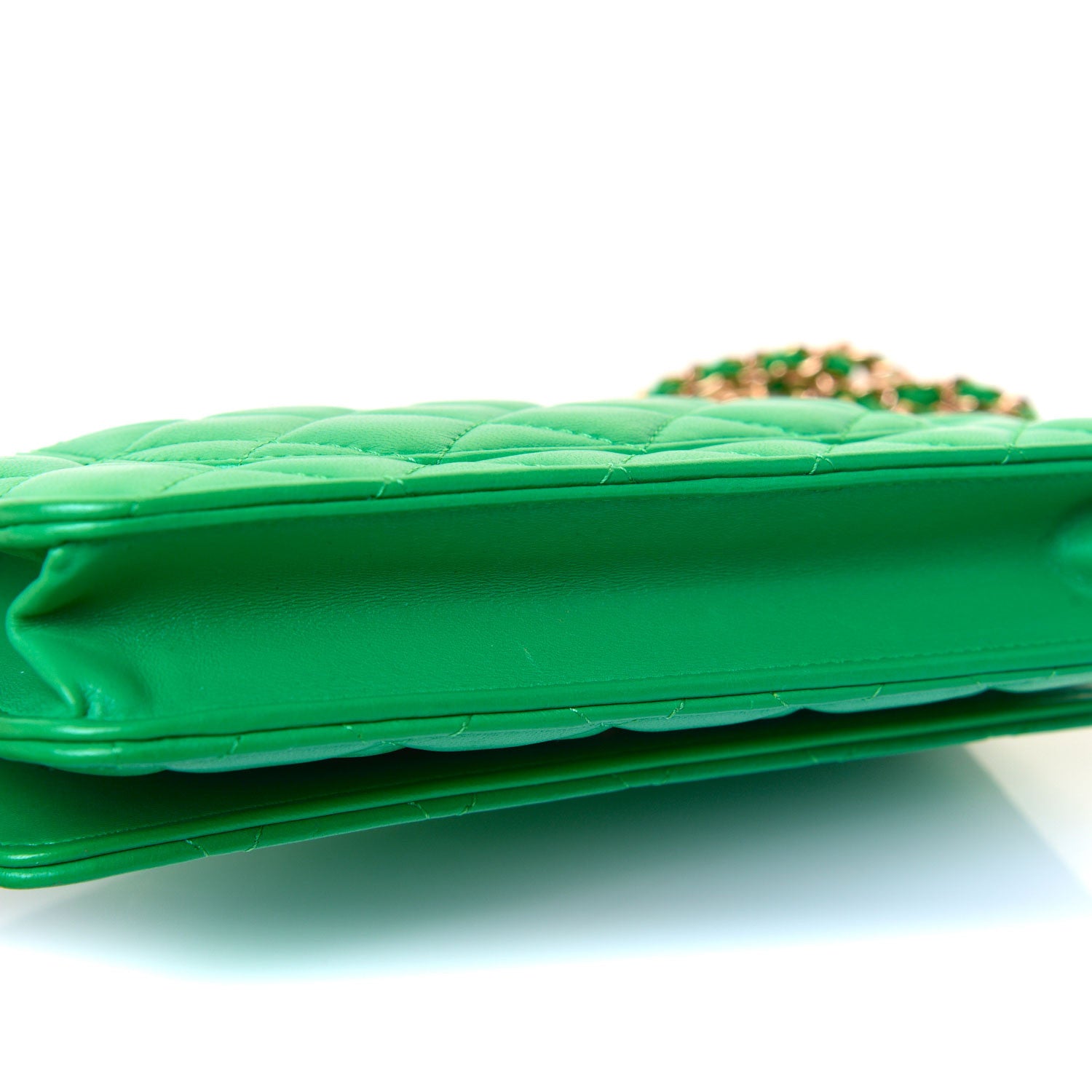 Chanel Lambskin Quilted Wallet On Chain WOC Green 15 of 17