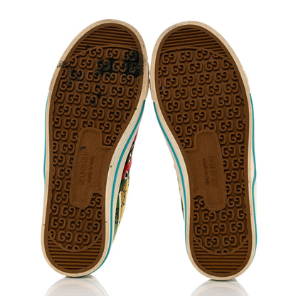 Gucci Monogram Multicolor Web Womens 1977 Tennis Sneakers 38 Light Blue Mystic White Tangerine 5 of 8