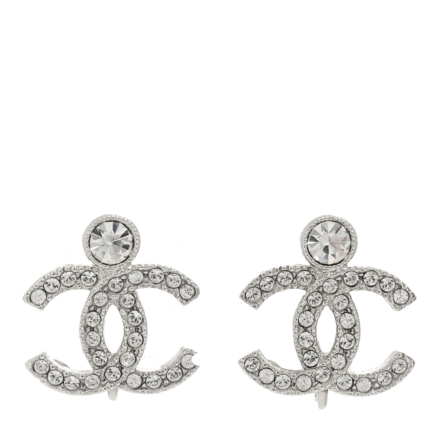 Crystal CC Earrings Silver