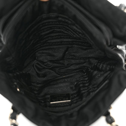 Prada Tessuto Nylon Acciaio Chain Shoulder Bag Black 6 of 12