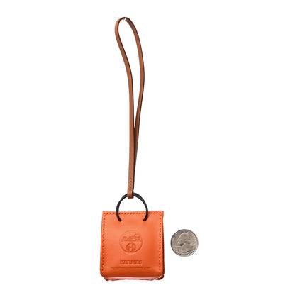 Hermes Milo Lambskin Swift Shopping Bag Charm Feu Gold 2 of 4
