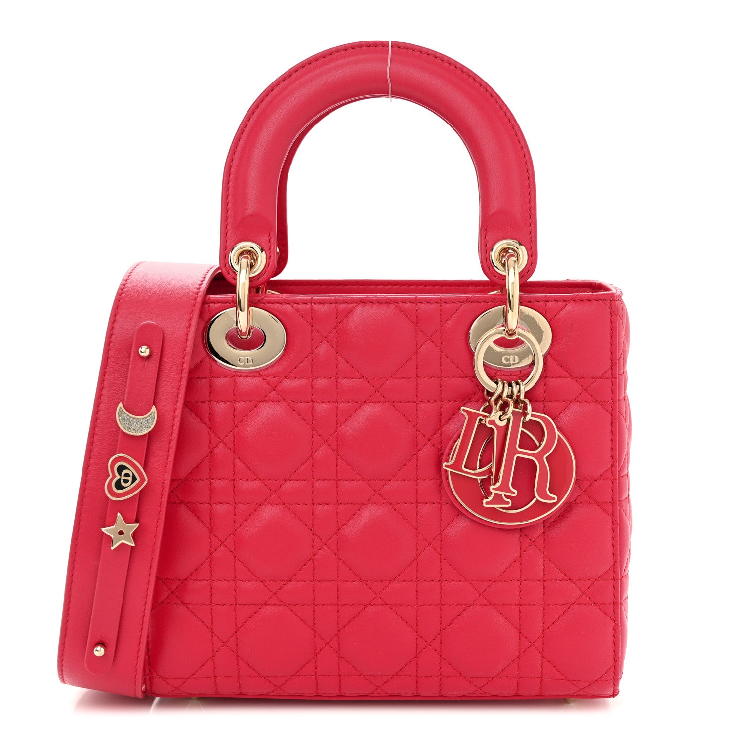 Christian Dior Lambskin Cannage Dioramour Small My ABCDior Lady Dior Fraise 1 of 10