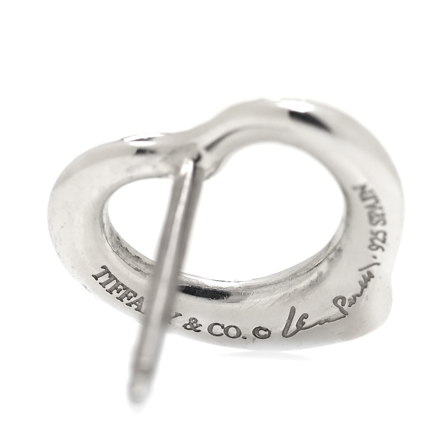 Sterling Silver 11mm Elsa Peretti Open Heart Earrings