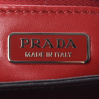 Prada Grained Calfskin Saffiano Robot Shoulder Bag Black White 8 of 9
