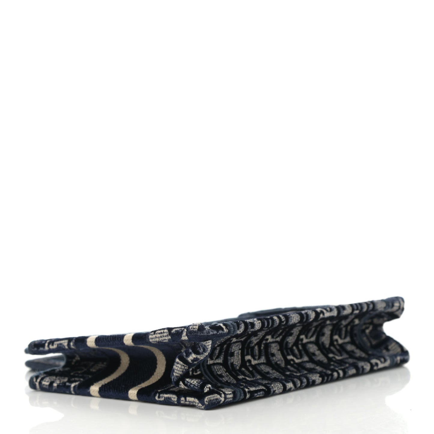 Velvet Oblique Embroidered Mini Book Tote Blue