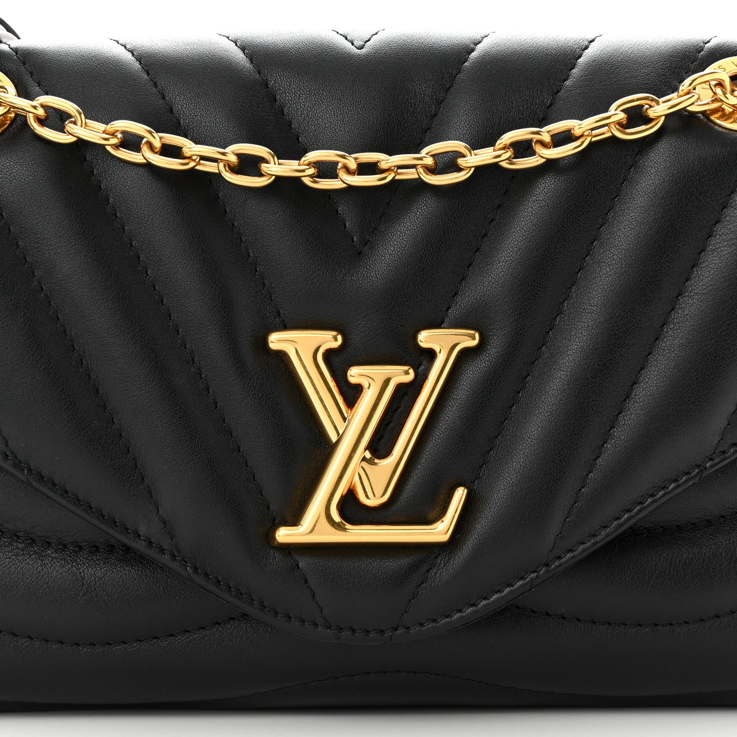 Louis Vuitton Calfskin LV New Wave Chain Bag Black 7 of 10