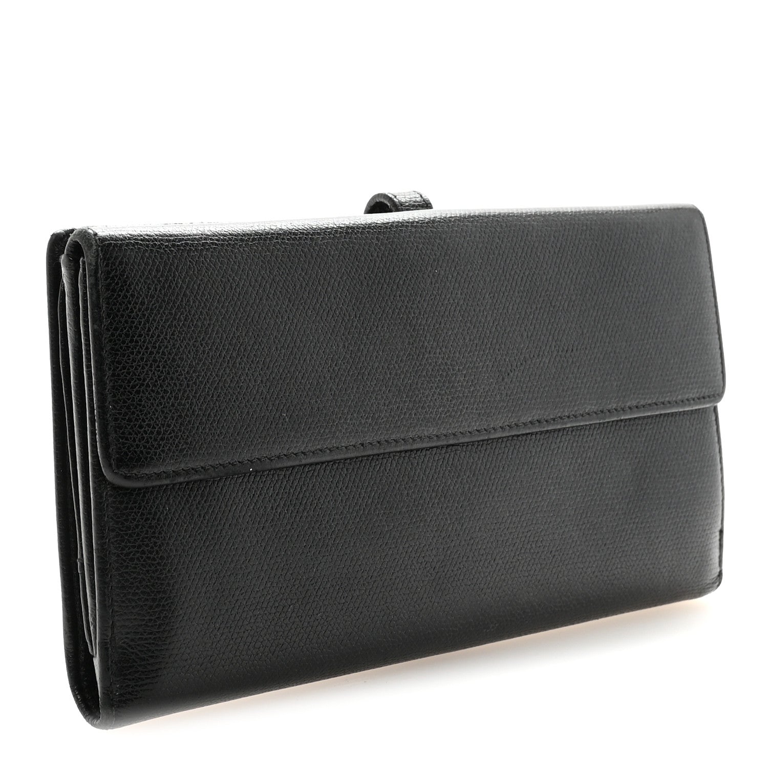 Chanel Grained Calfskin CC Button Long Wallet Black 1835714