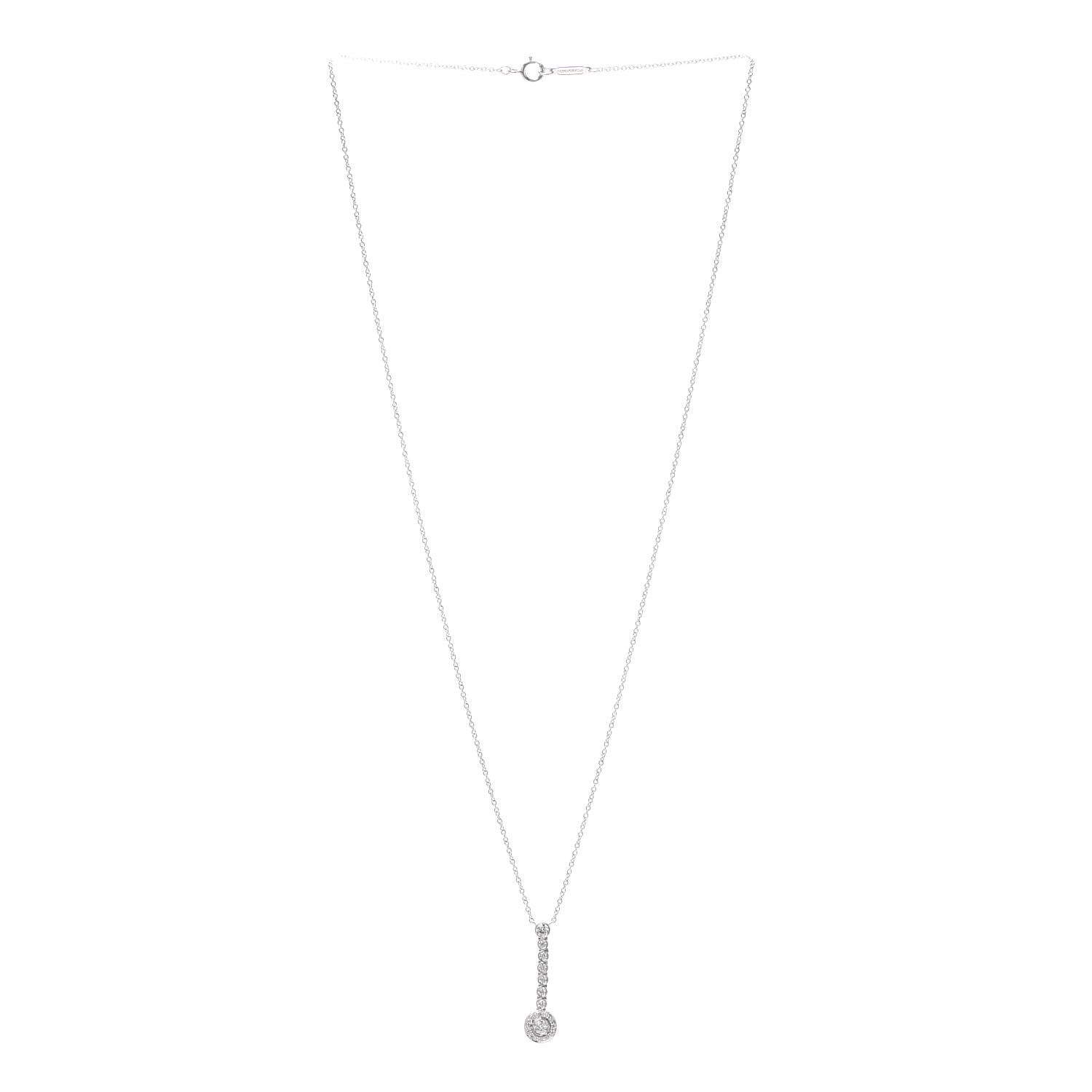 Tiffany Platinum Diamond Circlet Drop Pendant Necklace 3 of 6