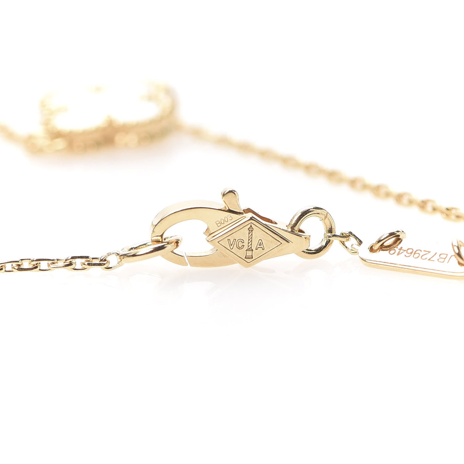 Van Cleef & Arpels 18K Yellow Gold Mother of Pearl Sweet Alhambra Bracelet 4 of 8