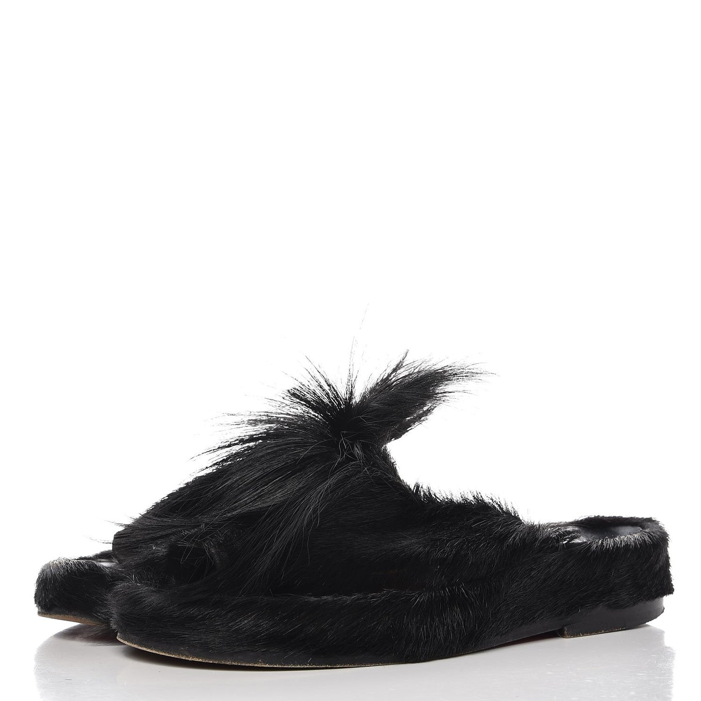 Fur Mens Cromac Flat Slide Sandals 41 Black