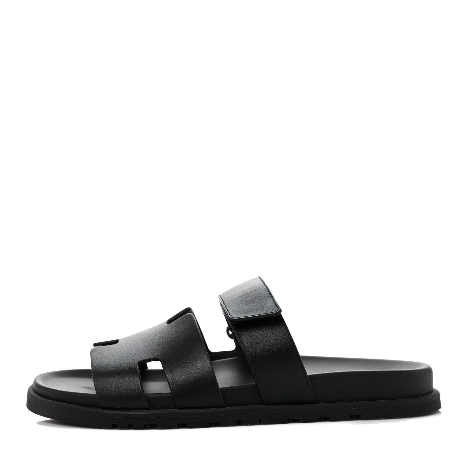 Hermes Calfskin Mens Chypre Sandals 42 Black 1 of 8
