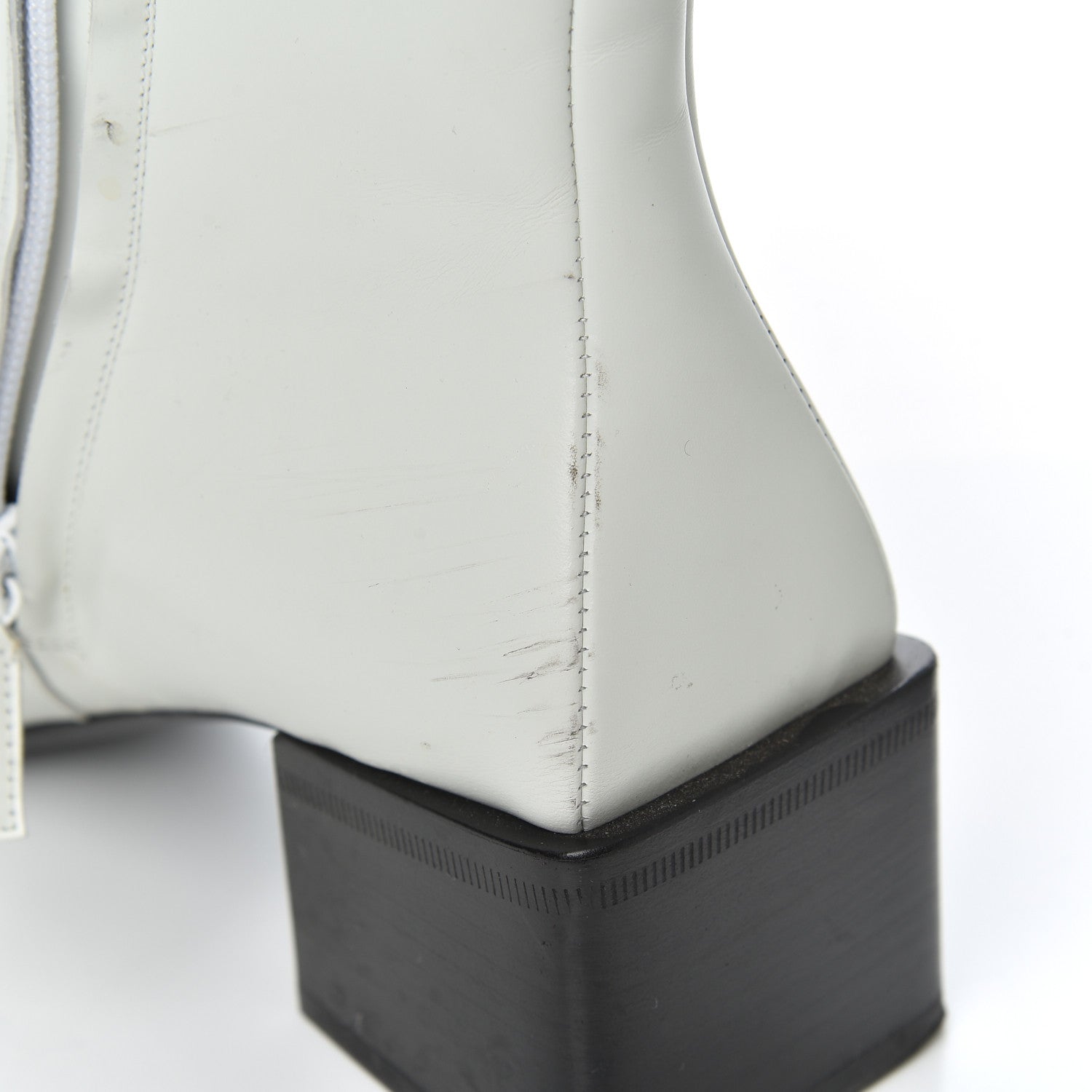 Balenciaga Calfskin Varenne BB Double Square Booties 36.5 White Gold 9 of 21