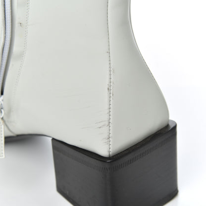 Balenciaga Calfskin Varenne BB Double Square Booties 36.5 White Gold 9 of 21