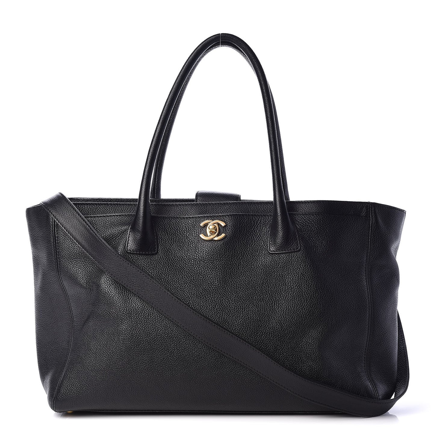 Calfskin Cerf Shopper Tote Black
