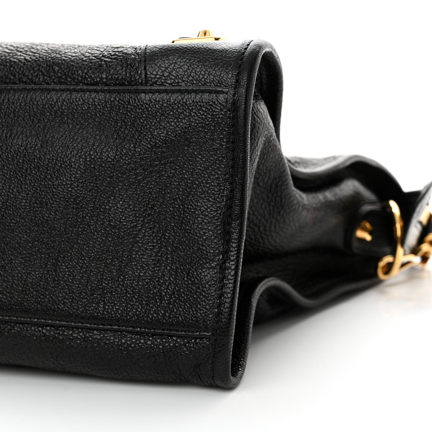 Balenciaga Chevre Gold Metallic Edge Hardware City Black 11 of 12