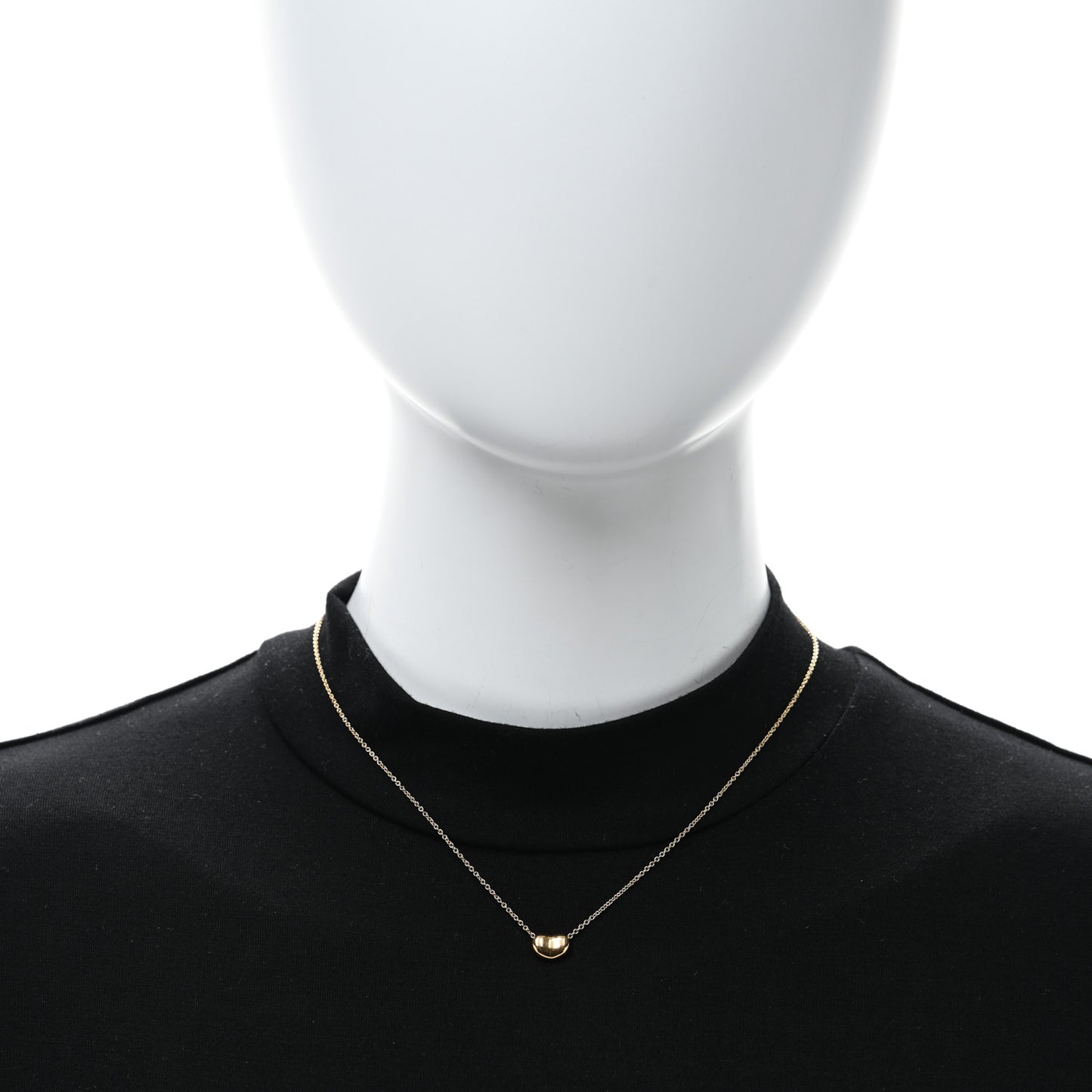 18K Yellow Gold 9mm Elsa Peretti Bean Pendant Necklace