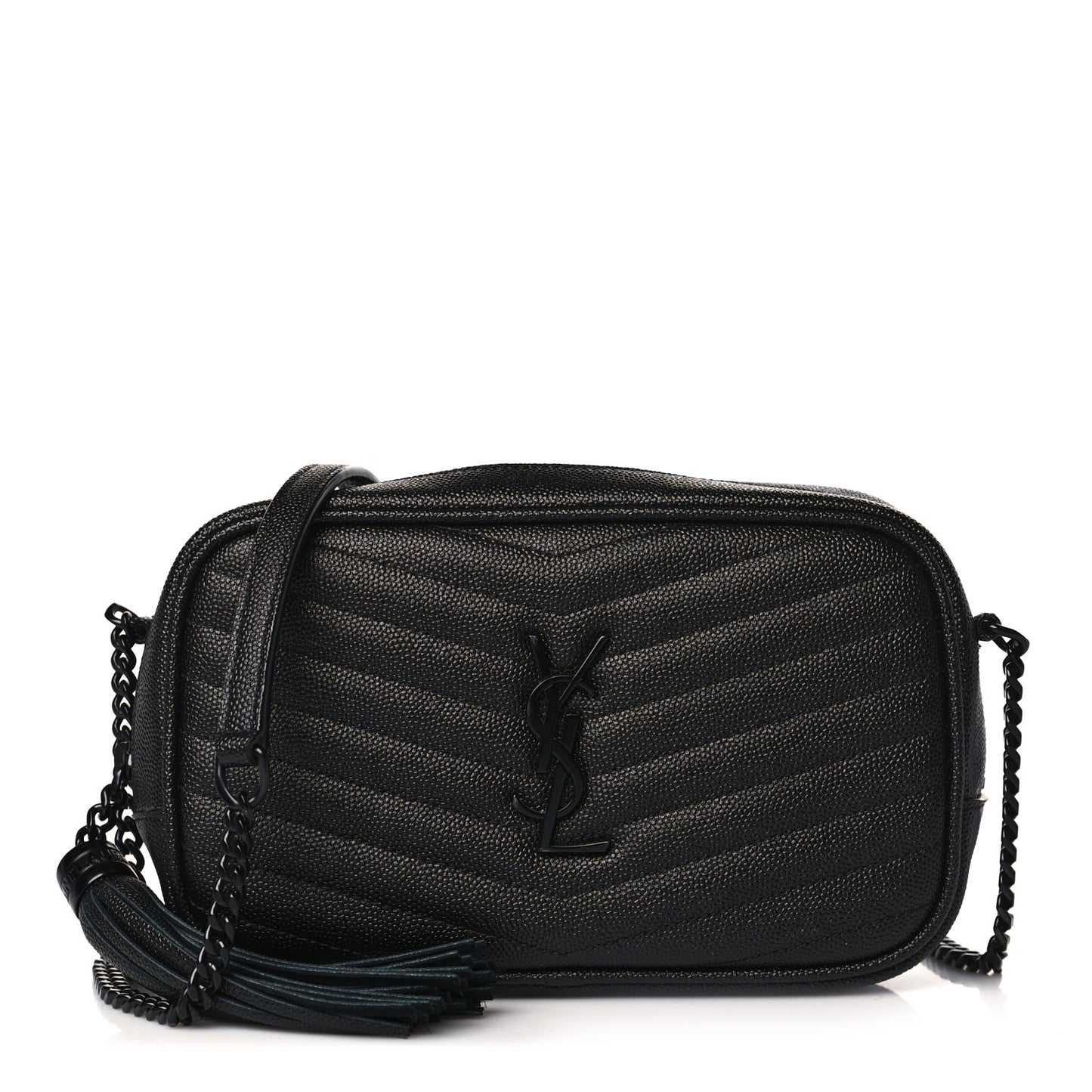 Grain De Poudre Matelasse Monochrome Monogram Mini Lou Camera Bag Black