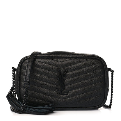 Saint Laurent Grain De Poudre Matelasse Monochrome Monogram Mini Lou Camera Bag Black 1 of 10