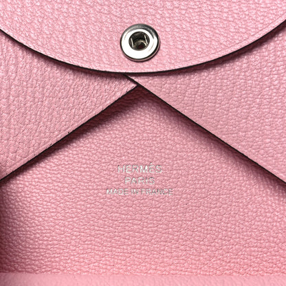 Hermes Chevre Mysore Calvi Duo Card Case Rose Sakura 7 of 9
