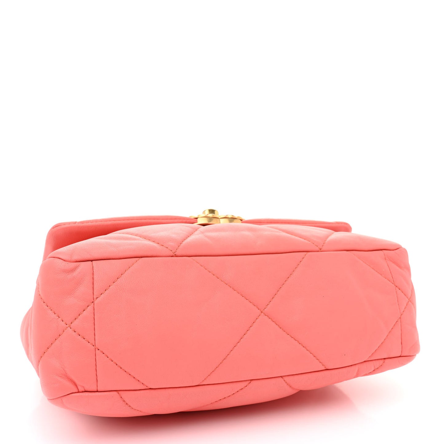 Goatskin Quilted Medium Chanel 19 Flap Coral