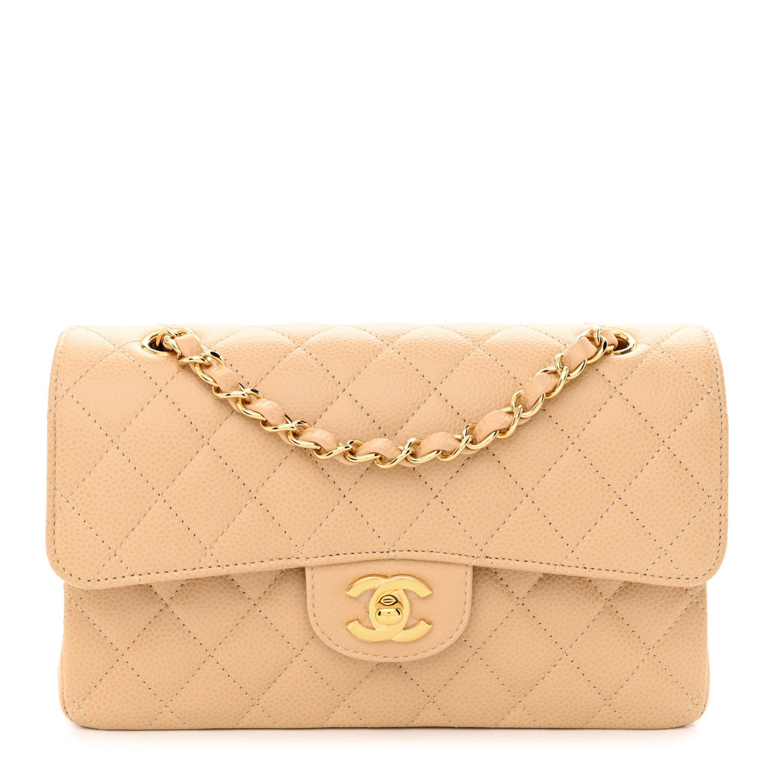 Chanel Caviar Quilted Small Double Flap Beige 1 of 10